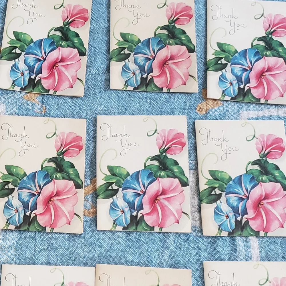 Vintage Floral Thank You Cards Set of 10 - Picture 3 of 8
